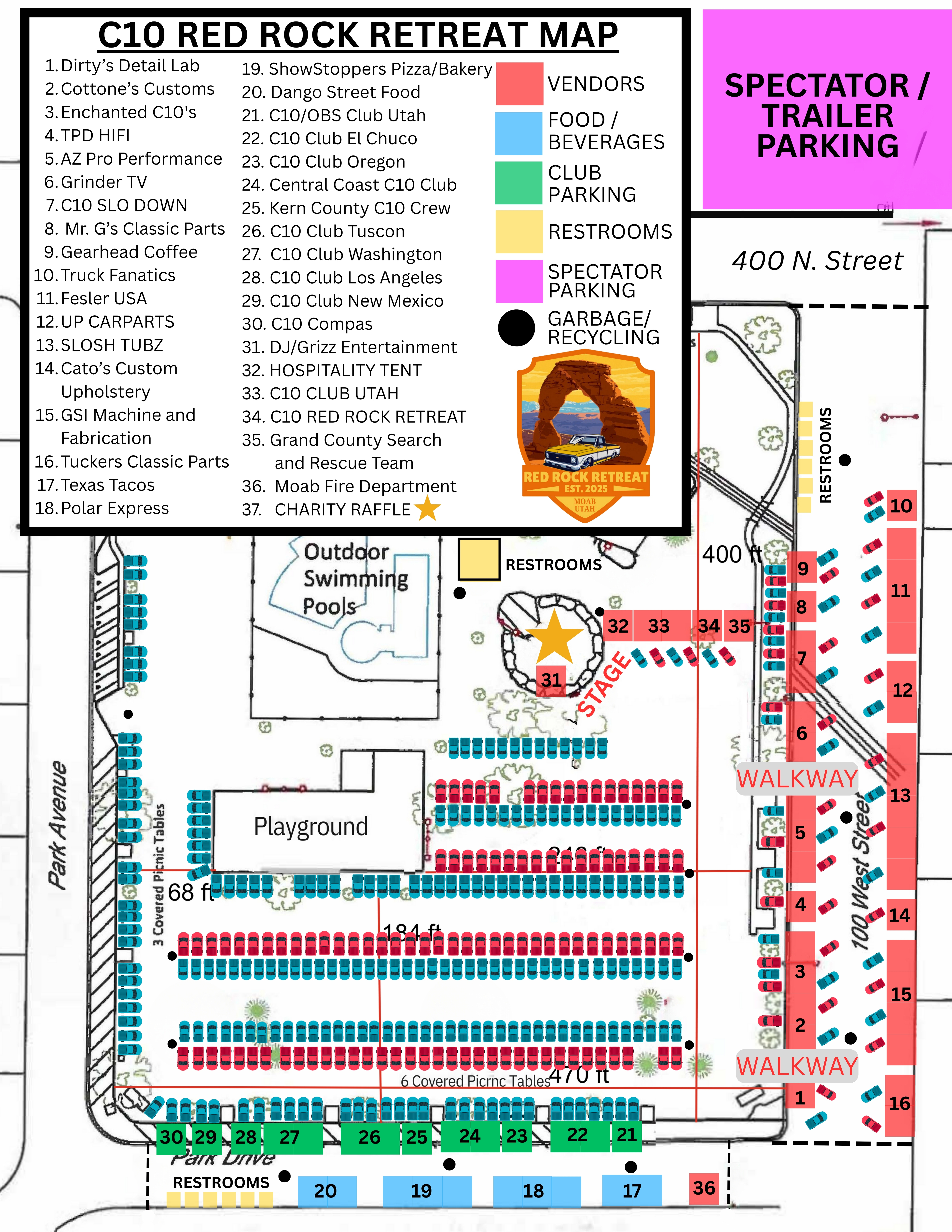 2025 UPCARPARTS C10 RED ROCK RETREAT OFFICIAL SHOW MAP